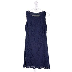 Ralph Lauren Women's Dress Blue Floral Lace Sleeveless Cocktail Sheath A-Line 4